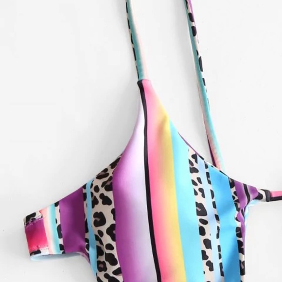 ZAFUL Leopard Panel Striped Cutout Bikini L - Picture 11 of 16